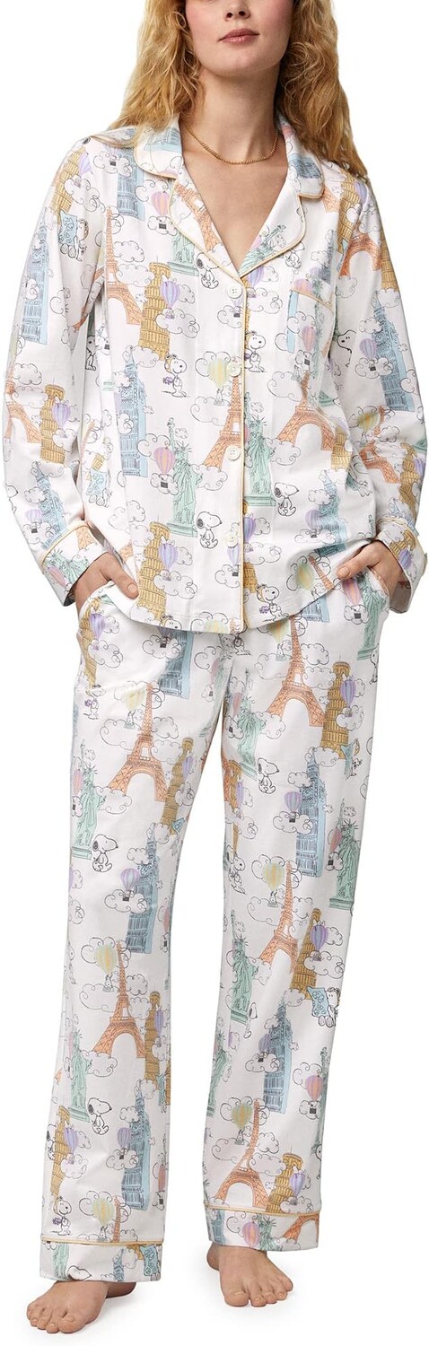 

Классический пижамный комплект с длинными рукавами Bedhead PJs, цвет Bon Voyage Snoopy