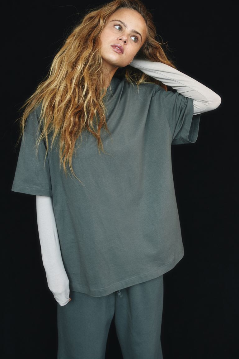 

Футболка оверсайз H&M, зеленый