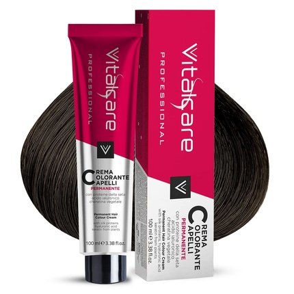 Крем-краска для волос Vitalcare с протеинами шелка Темно-коричневый, Vitalcare Professional