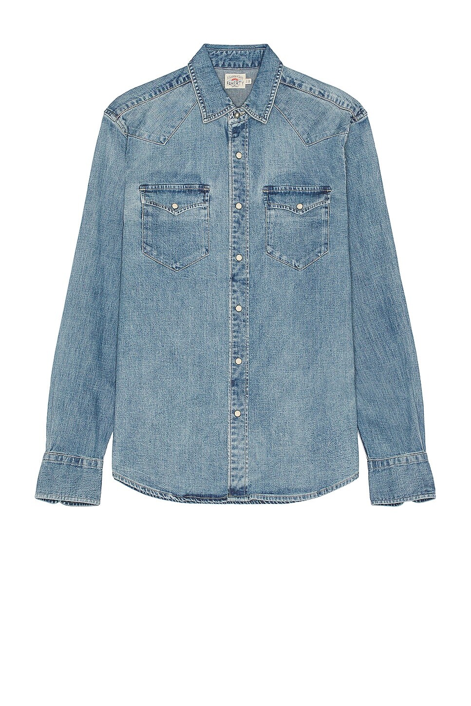 

Рубашка Faherty The Western, цвет Faded Indigo