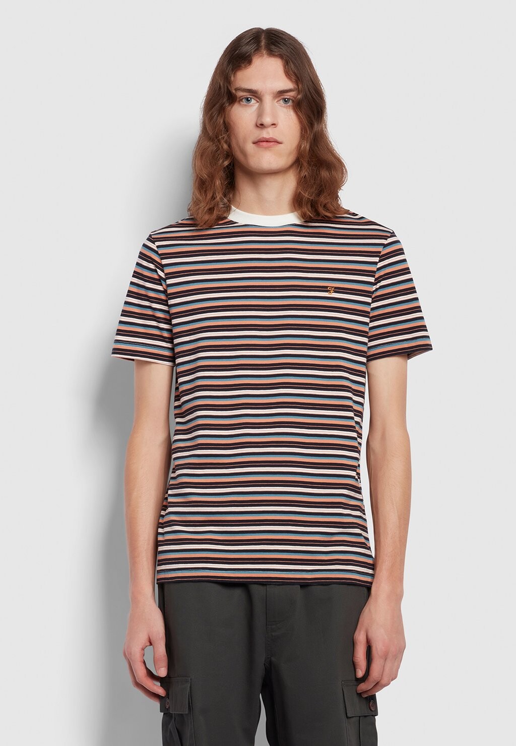 

Футболка с принтом ZEPHYR MULTI STRIPE Farah, цвет mandarin