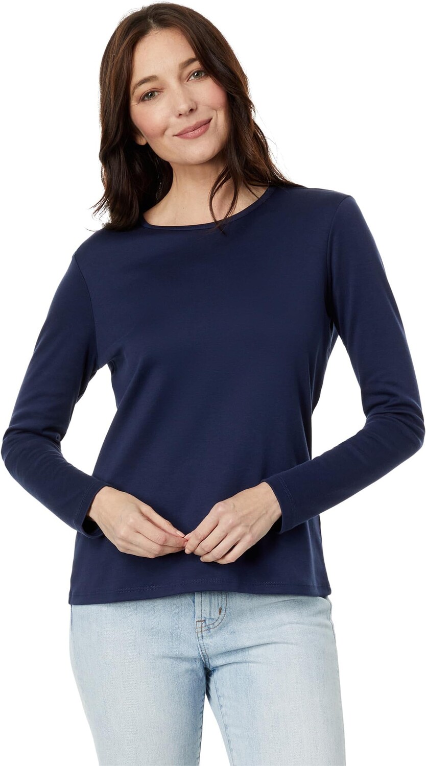 

Пима с круглым вырезом и длинными рукавами L.L.Bean, цвет Raven Blue