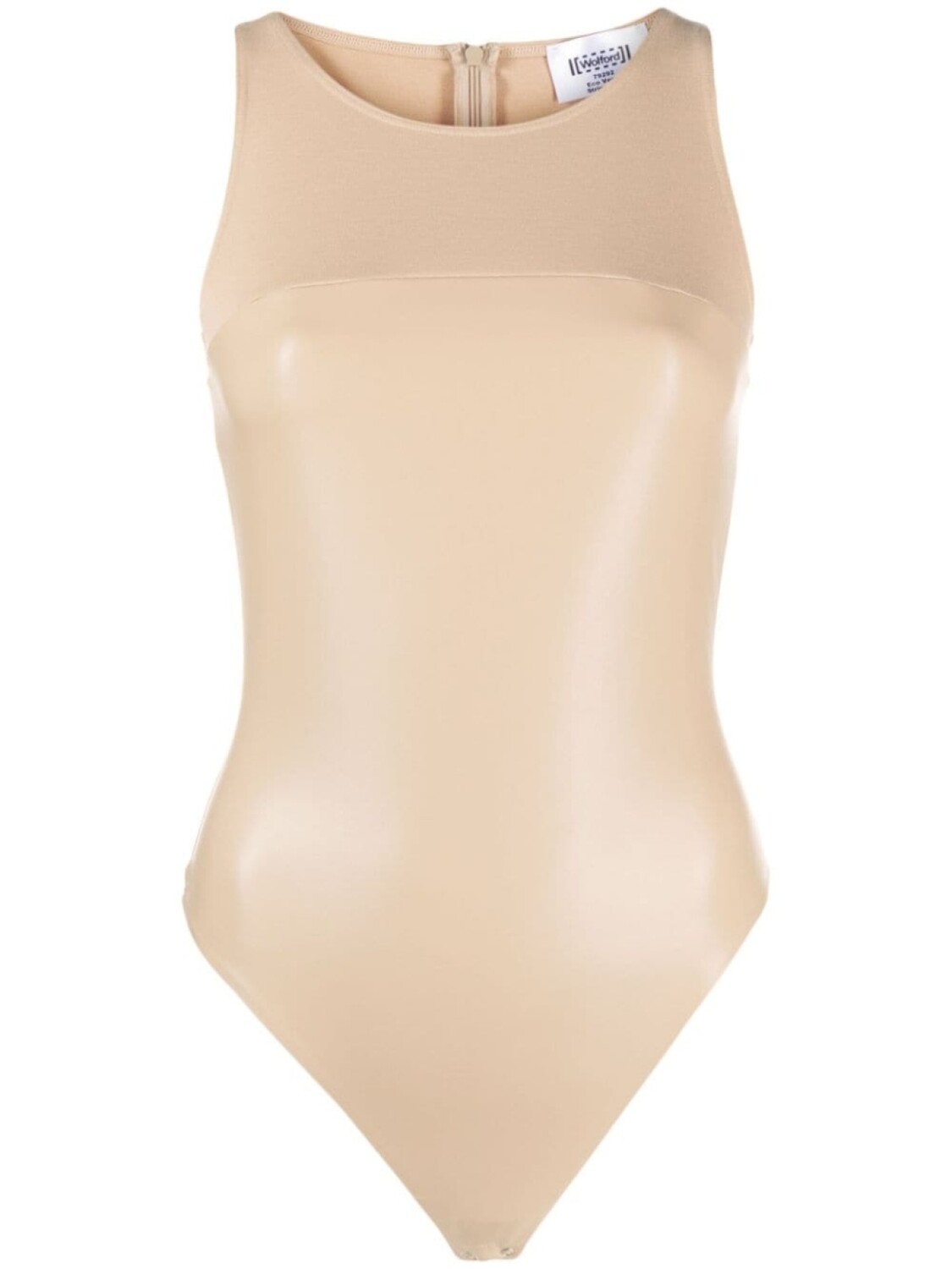 

Wolford боди из искусственной кожи, нейтральный цвет