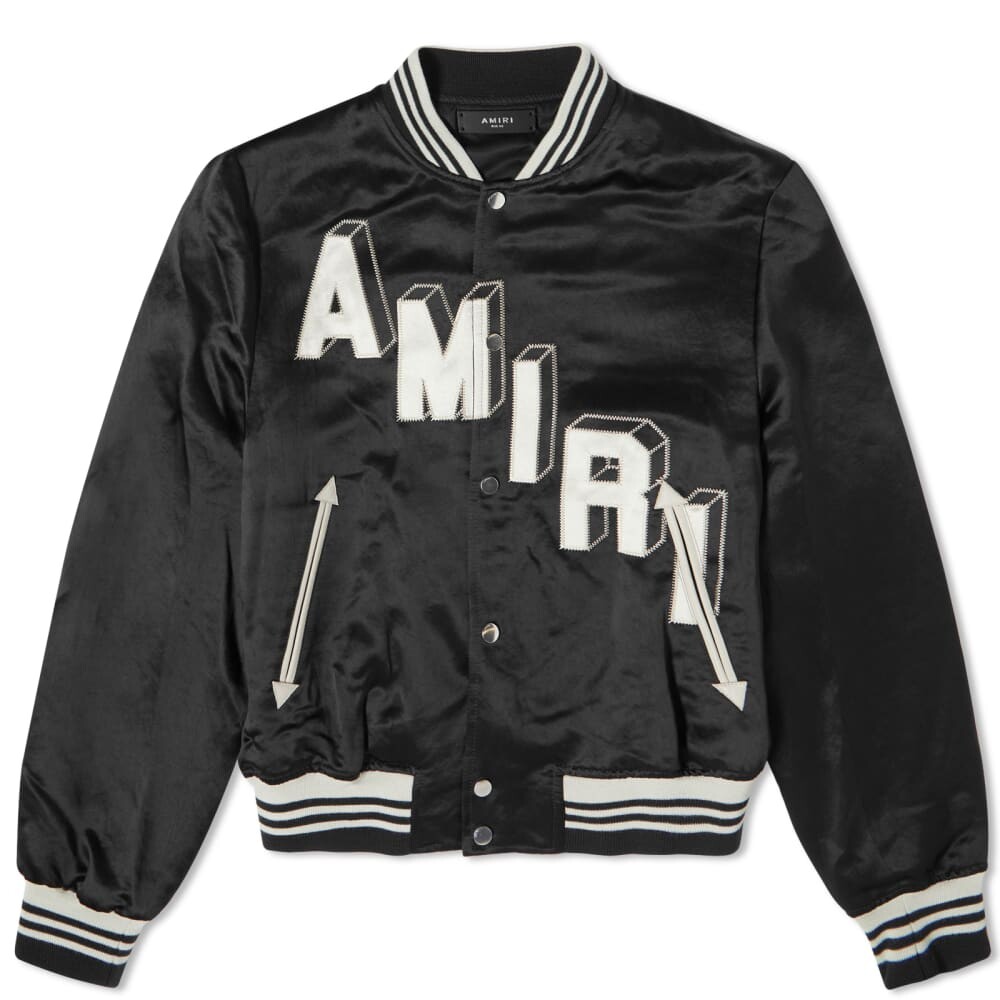 

Атласная университетская куртка AMIRI, черный