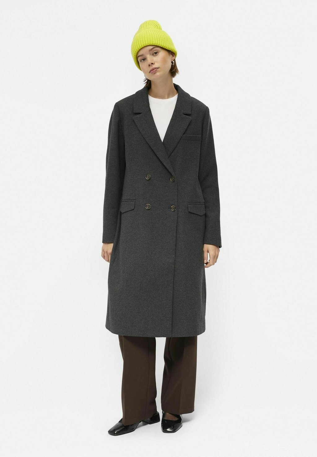 

Классическое пальто Object ОБЖБЛАЗА L/S NOOS, цвет dark grey melange