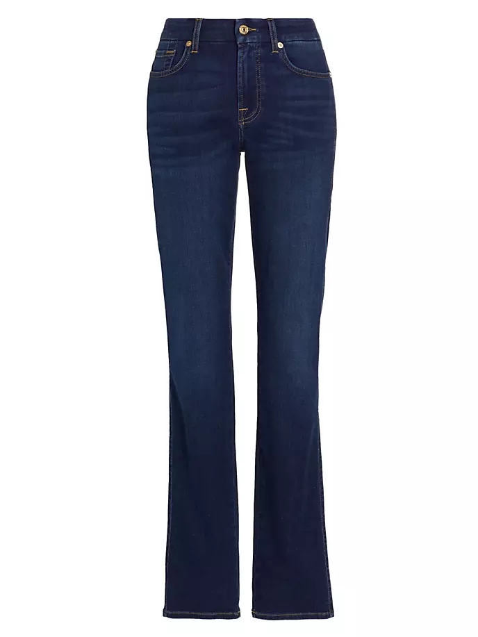 Эластичные прямые джинсы Kimmie с высокой посадкой 7 For All Mankind, цвет indigo rinse