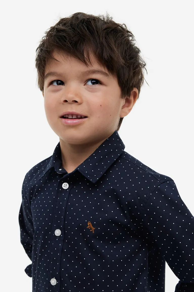 

Хлопчатобумажную рубашку H&M, синий
