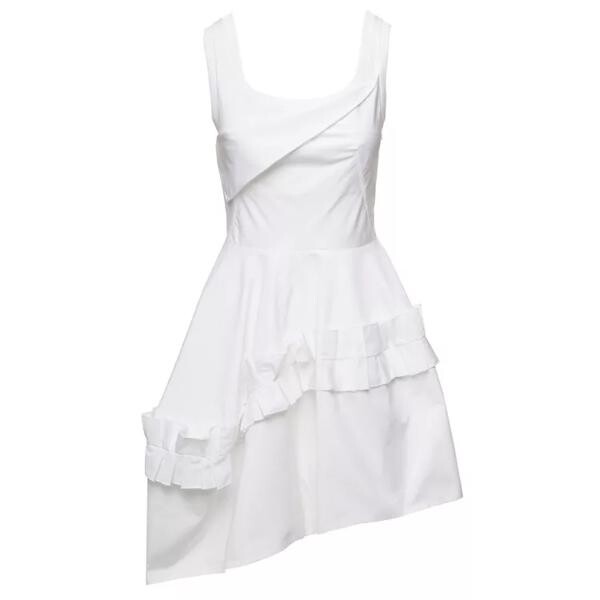 

Платье mini asymmetric dress with oversize ruche in Alexander Mcqueen, белый