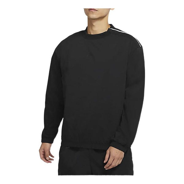Толстовка Men's Nike Solid Color Logo Stripe Cotton Round Neck Side Pullover Long Sleeves Black, черный