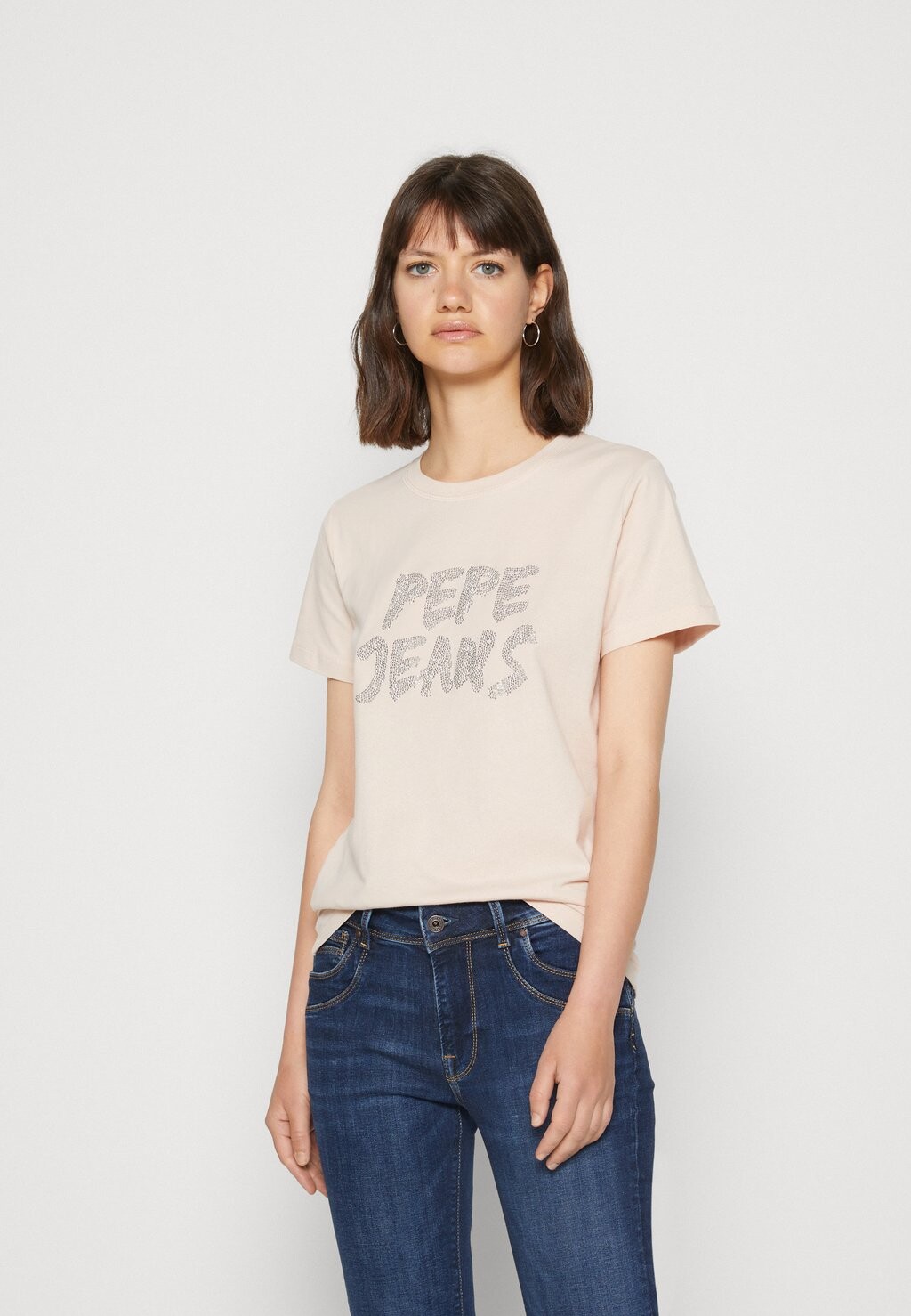 

Футболка с принтом BRIA Pepe Jeans, пепельная роза