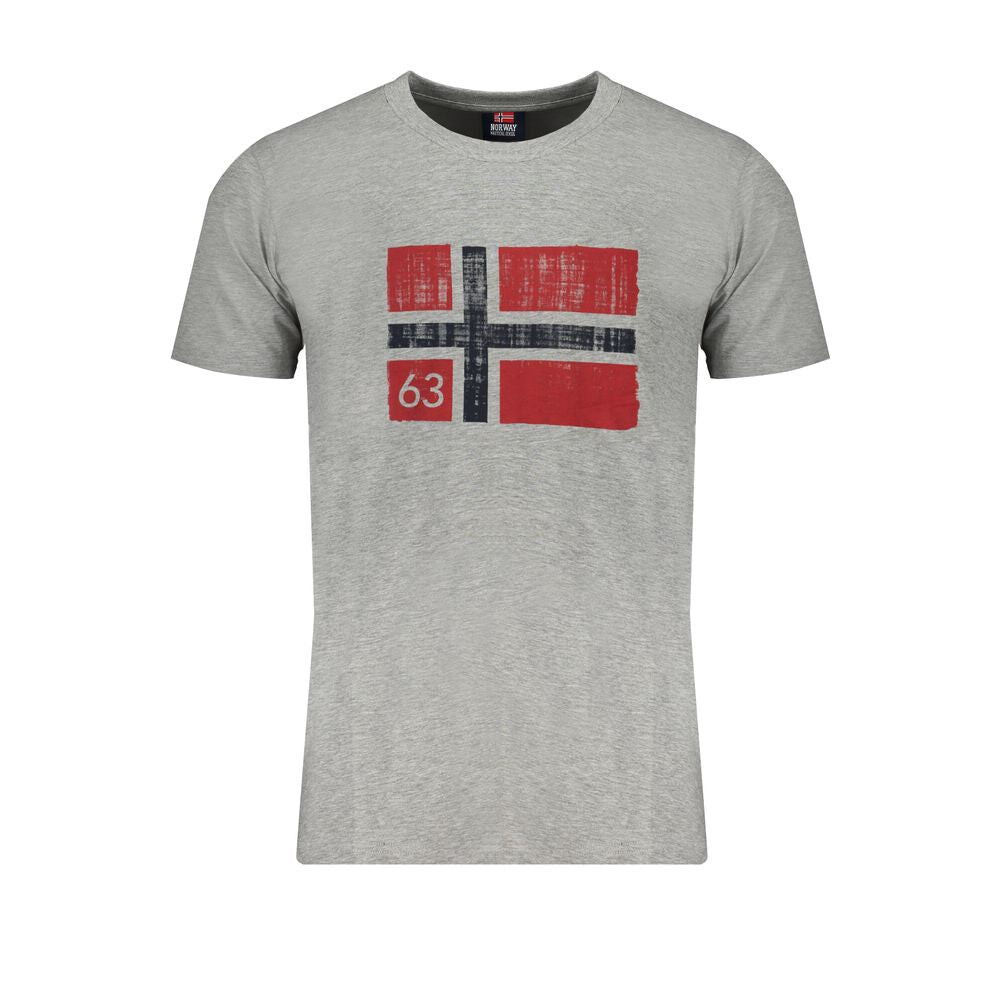 

Мужская хлопковая футболка Норвегия 1963 года Norway 1963, серый