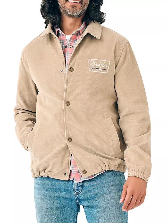 Вельветовая куртка-тренер Faherty Brand, цвет pebble beach цена и фото