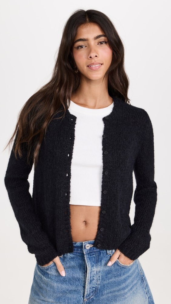 

Кардиган Reformation Clara Crew Alpaca, черный