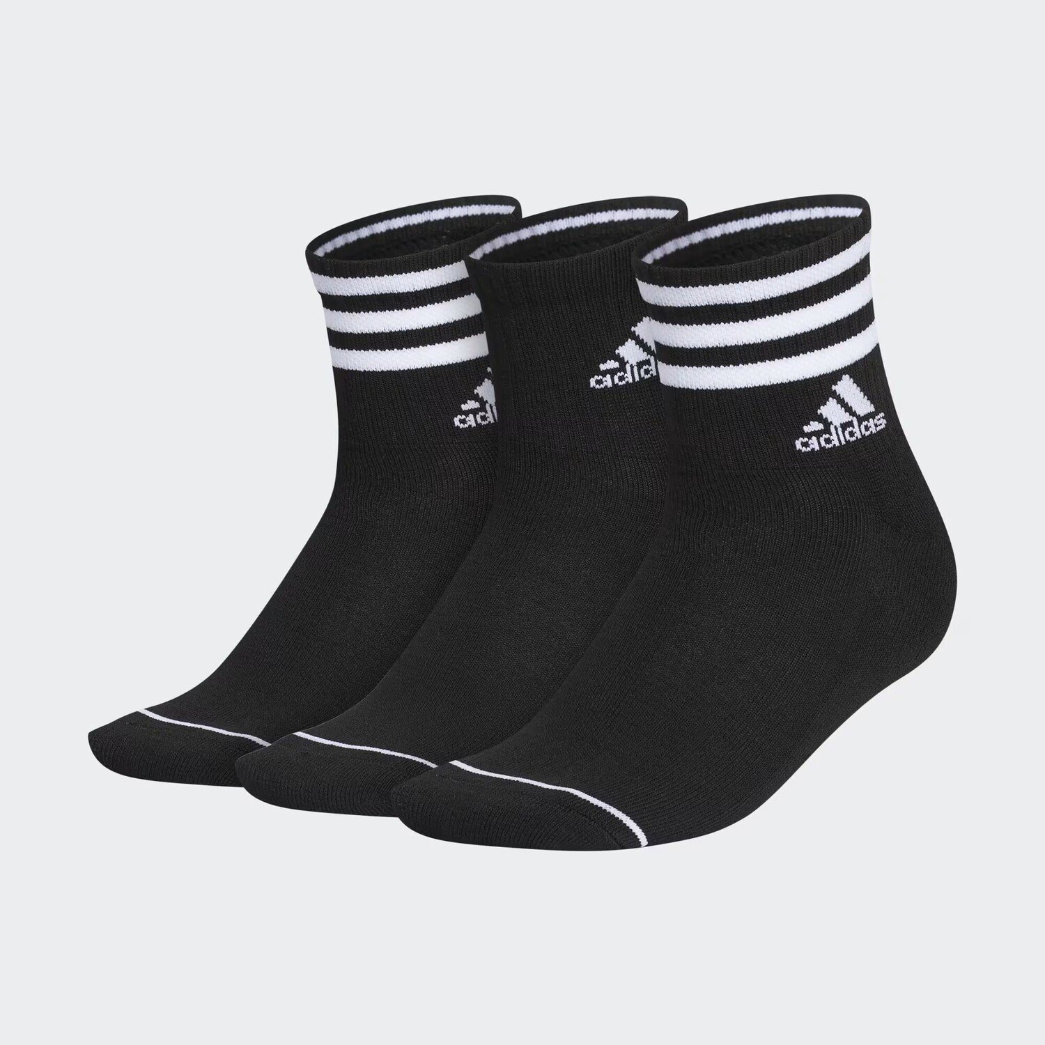 

Мягкие высокие носки с 3 полосками, 3 пары Adidas, Black/White