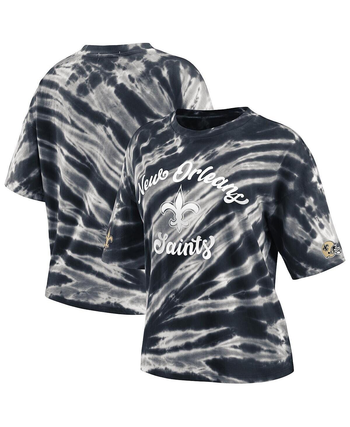 

Женская черная футболка New Orleans Saints Tie-Dye WEAR by Erin Andrews, черный