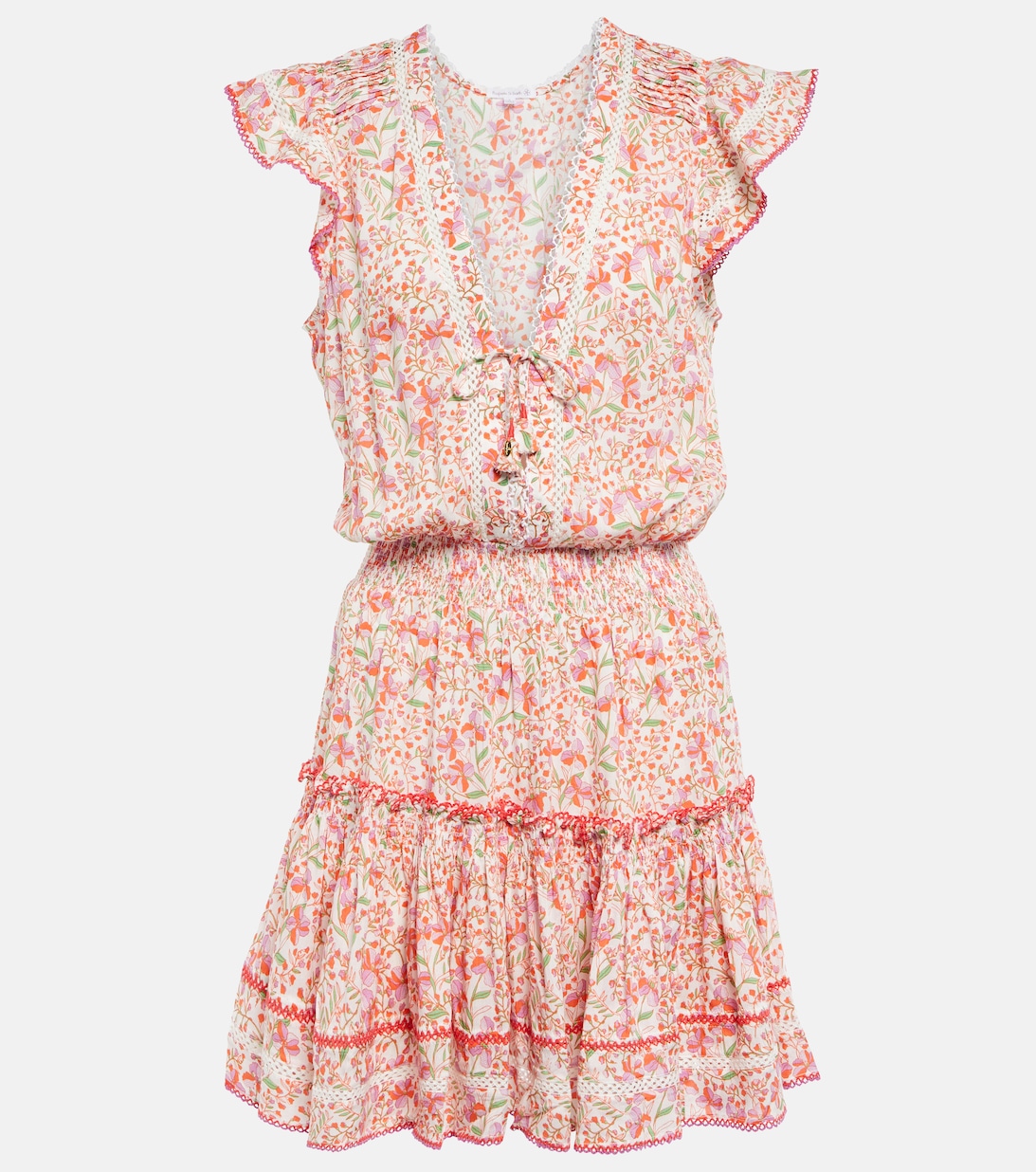 Мини-платье Anais с цветочным принтом POUPETTE ST BARTH, разноцветный цена и фото