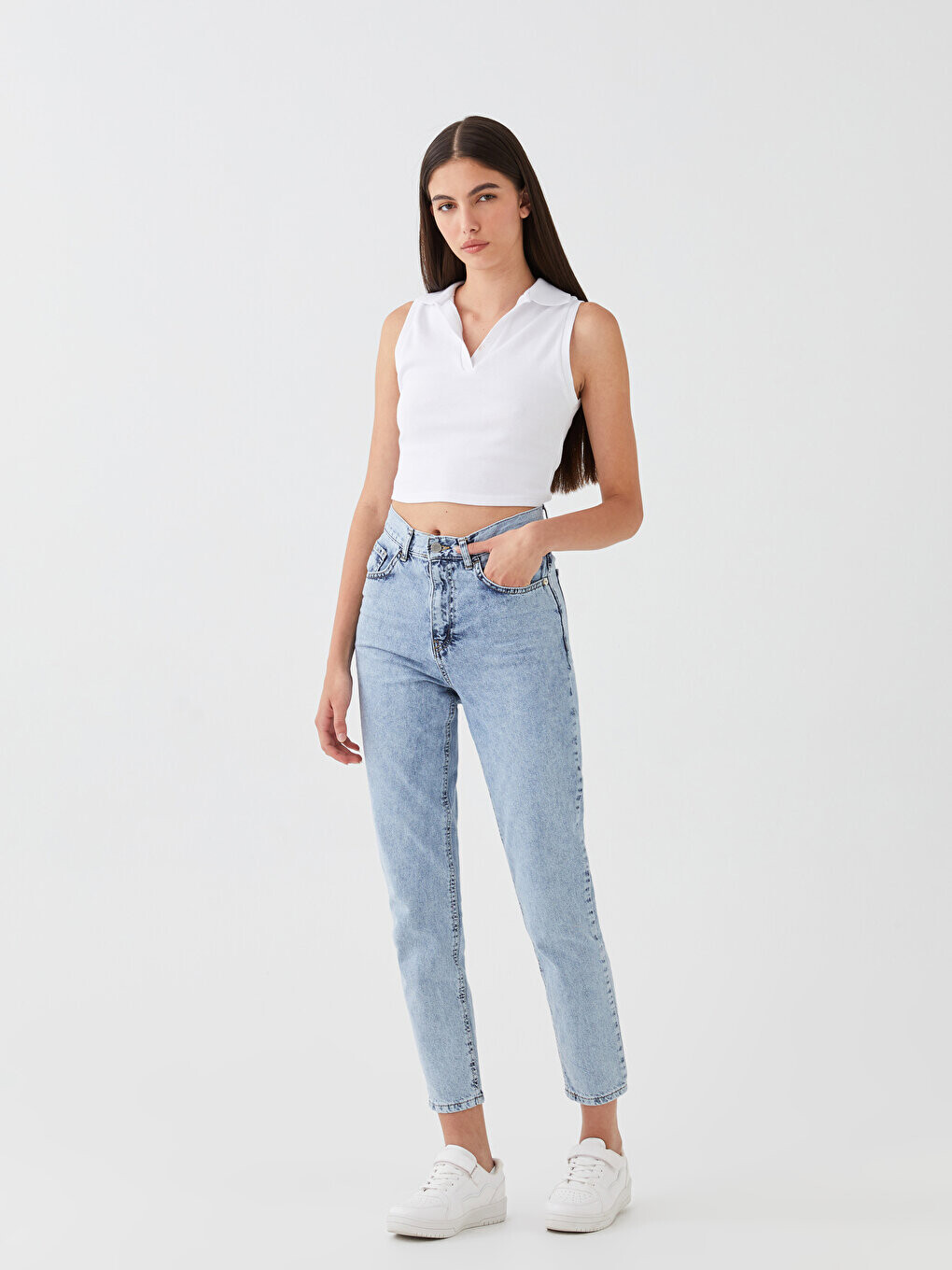 

Женские джинсовые брюки Mom Fit LCW Jeans, открытое индиго родео