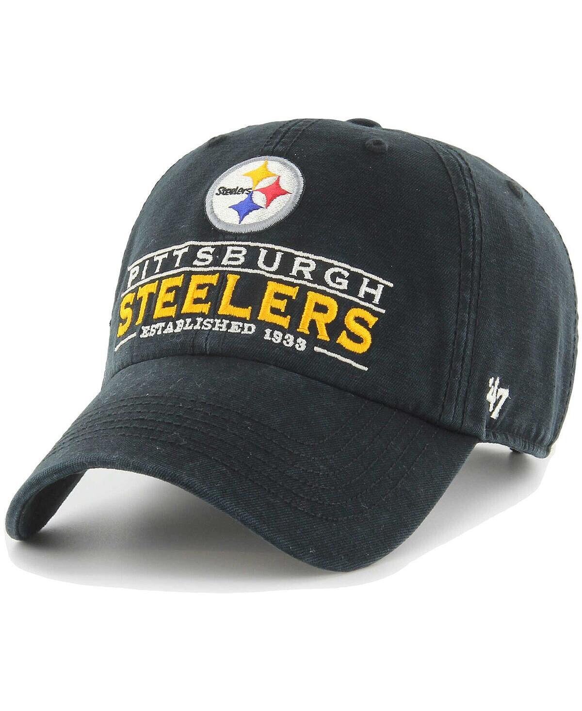 

Мужская черная регулируемая кепка Pittsburgh Steelers Vernon Clean Up '47 Brand