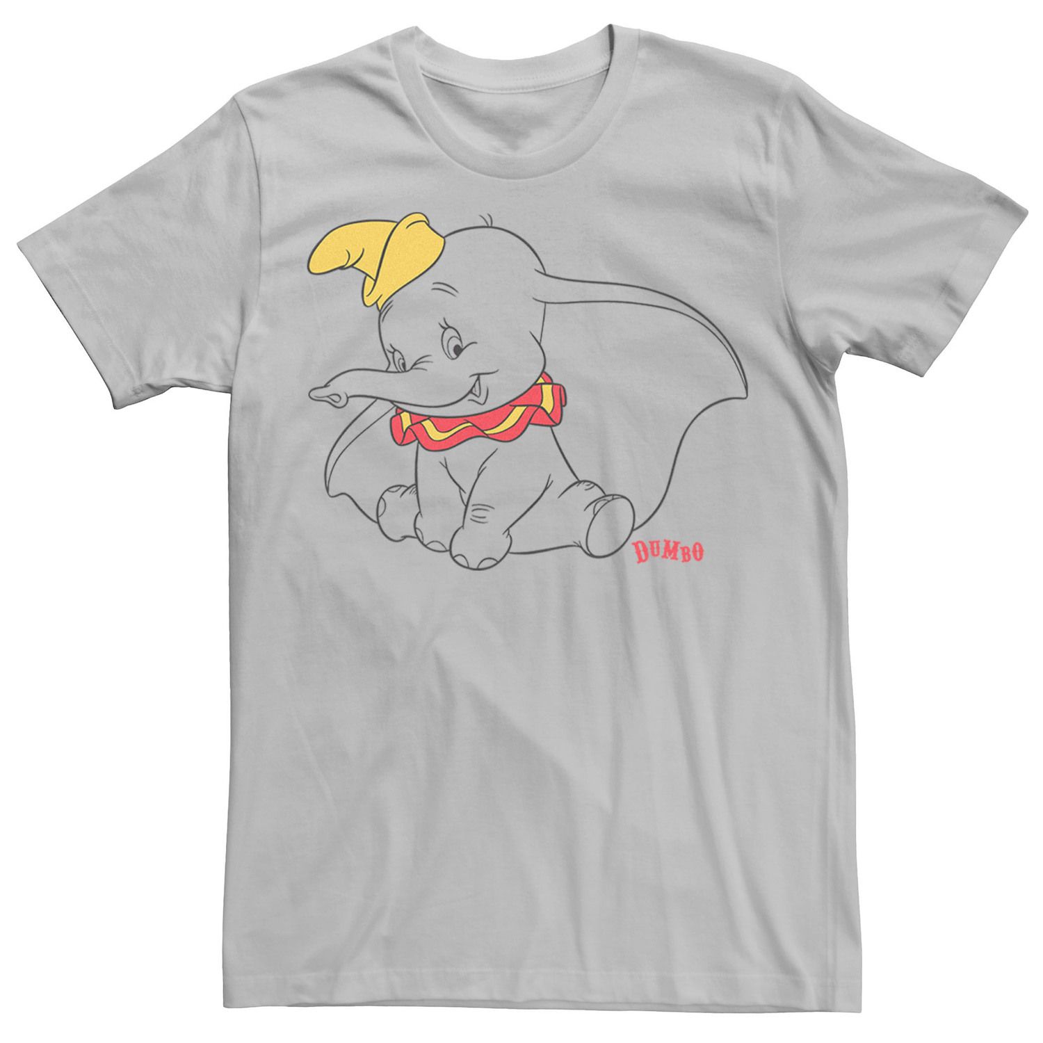 Мужская футболка с логотипом Dumbo Outline Disney, серебристый