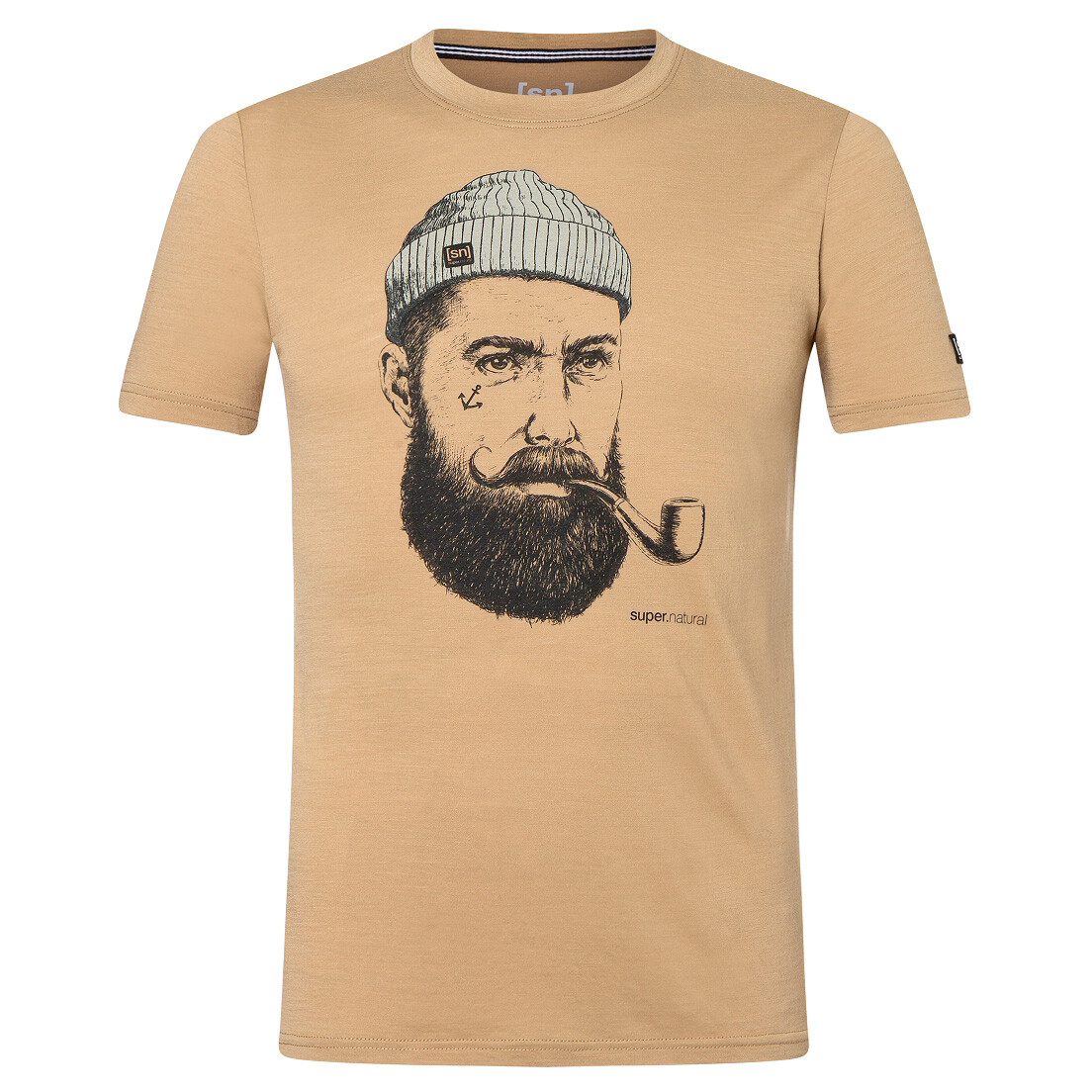

Рубашка из мериноса Super Natural Sailor Tee, цвет Oak/Jet Black/Dried Sage