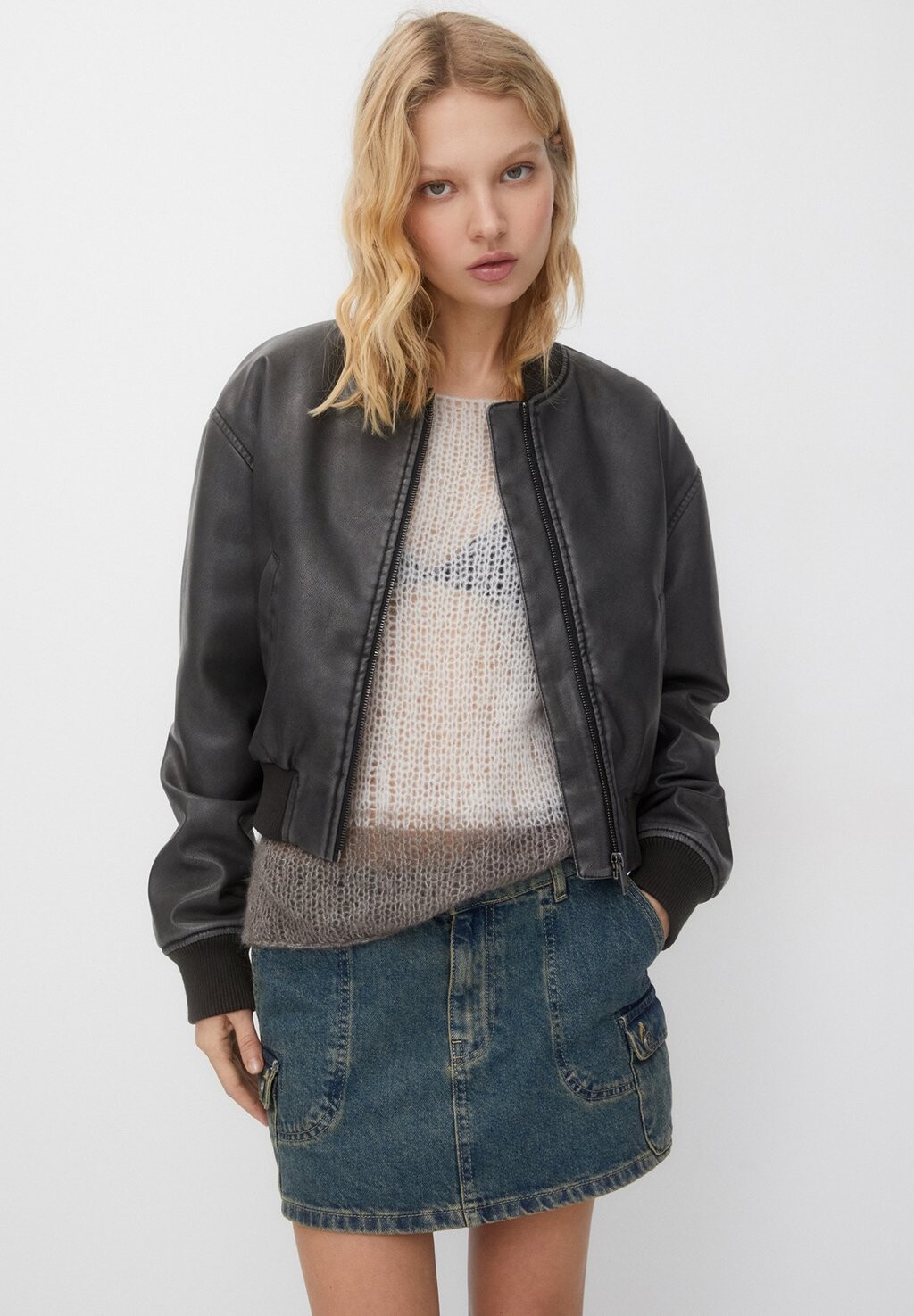 

Куртка-бомбер With Pockets PULL&BEAR, коричневый