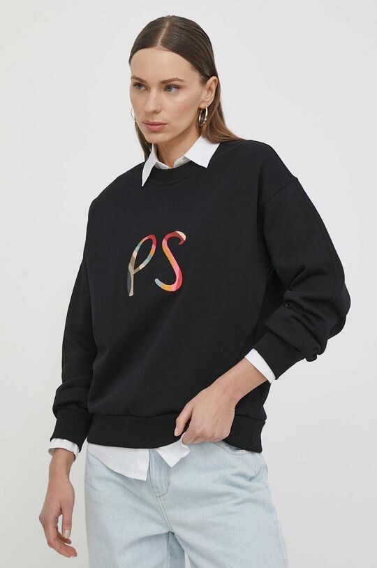 Хлопковая толстовка PS Paul Smith, черный хлопковая футболка ps paul smith черный