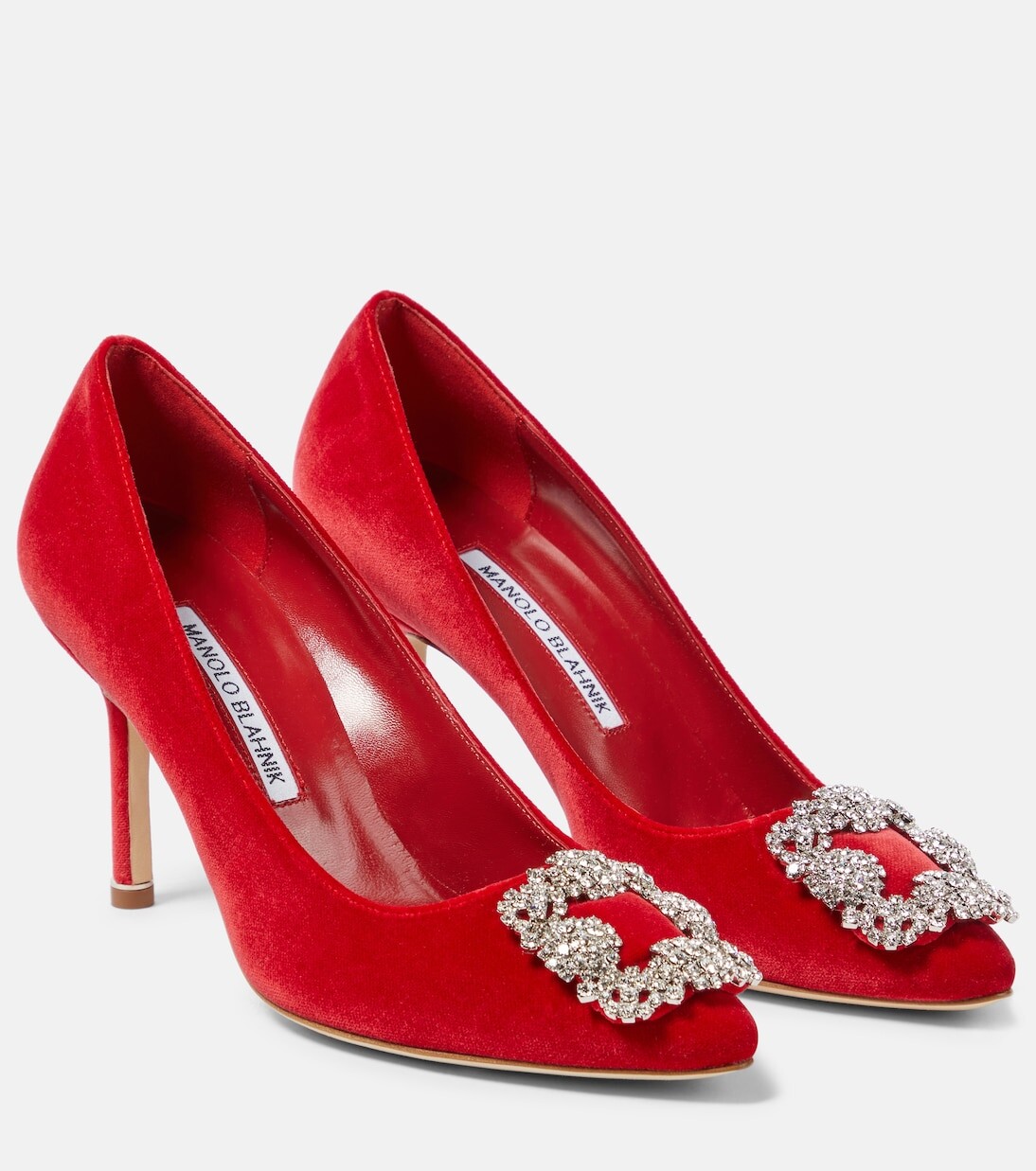 Бархатные туфли hangisi Manolo Blahnik, красный