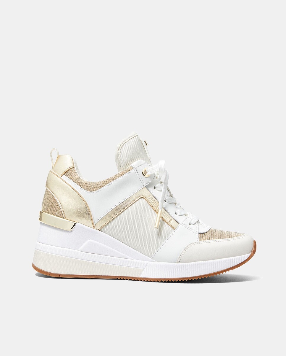 

Женские кроссовки Georgie Trainer на танкетке и золотистыми деталями Michael Michael Kors, золотой