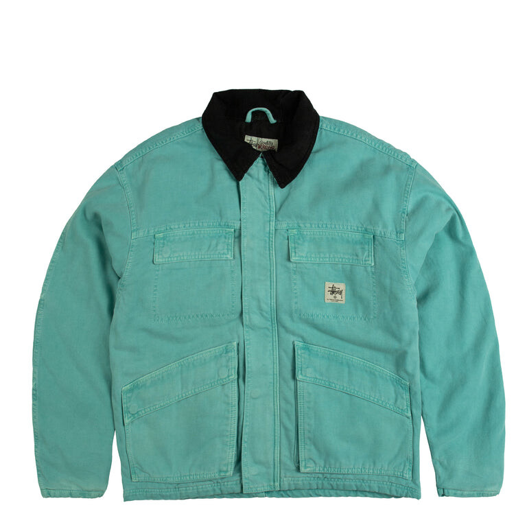

Куртка Washed Canvas Shop Jacket Stussy, бирюзовый