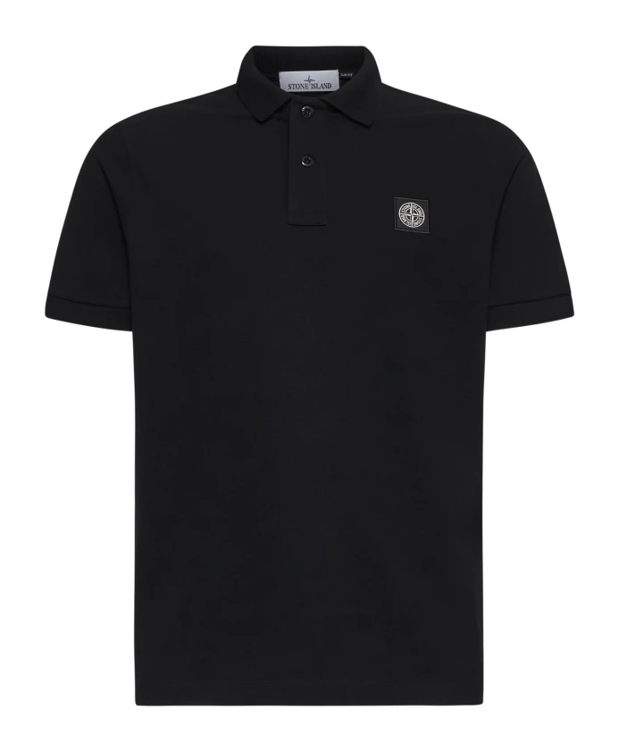 

Рубашка Поло S с нашивкой логотипом Stone Island, черный