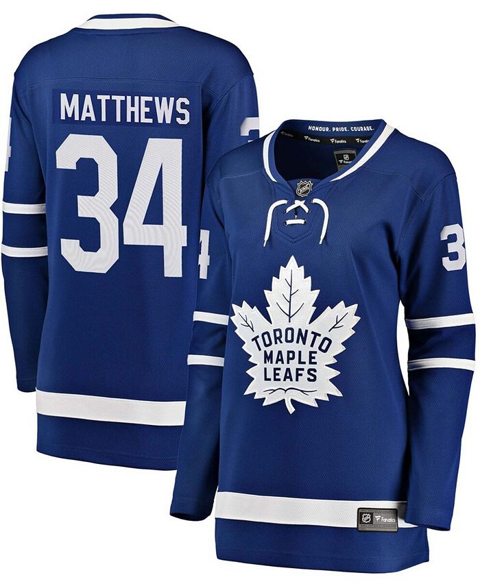 

Женская майка игрока Auston Matthews Royal Home Breakaway Player Fanatics, синий