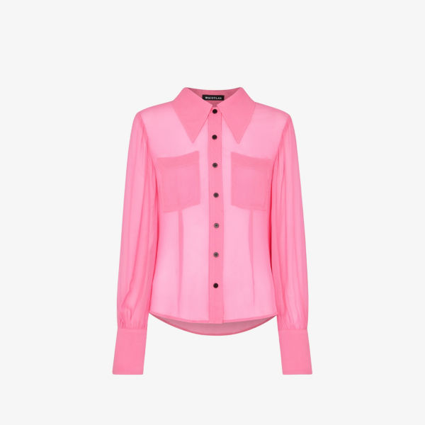 цена Полупрозрачная рубашка Penelope из тканого материала Whistles, розовый