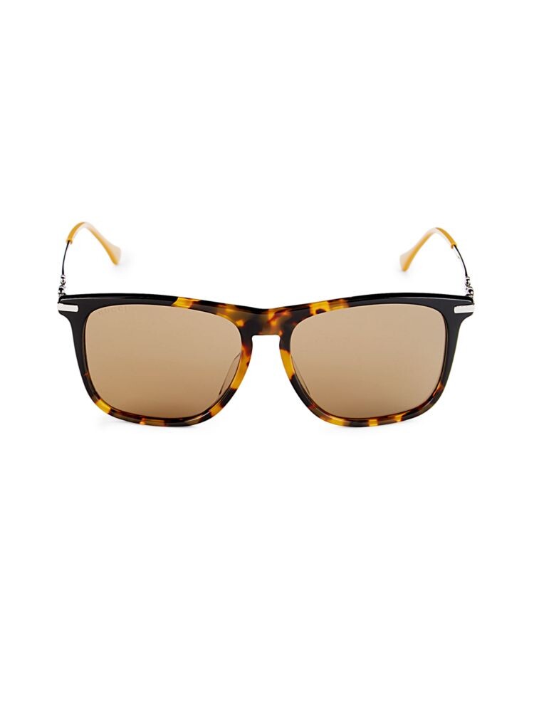 

Прямоугольные солнцезащитные очки 56MM Gucci, цвет Havana Brown
