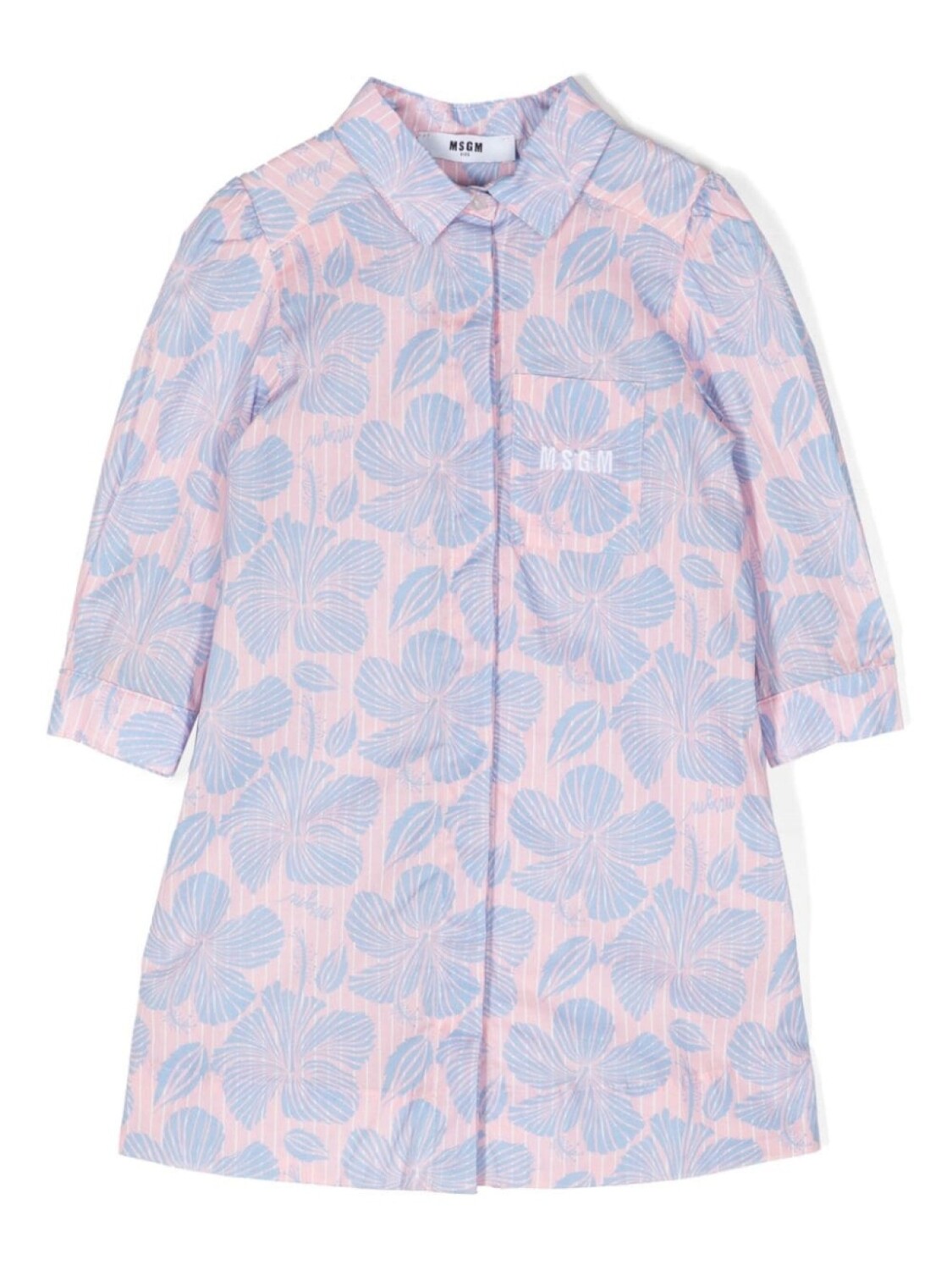 

MSGM Kids платье-рубашка с цветочным принтом, розовый