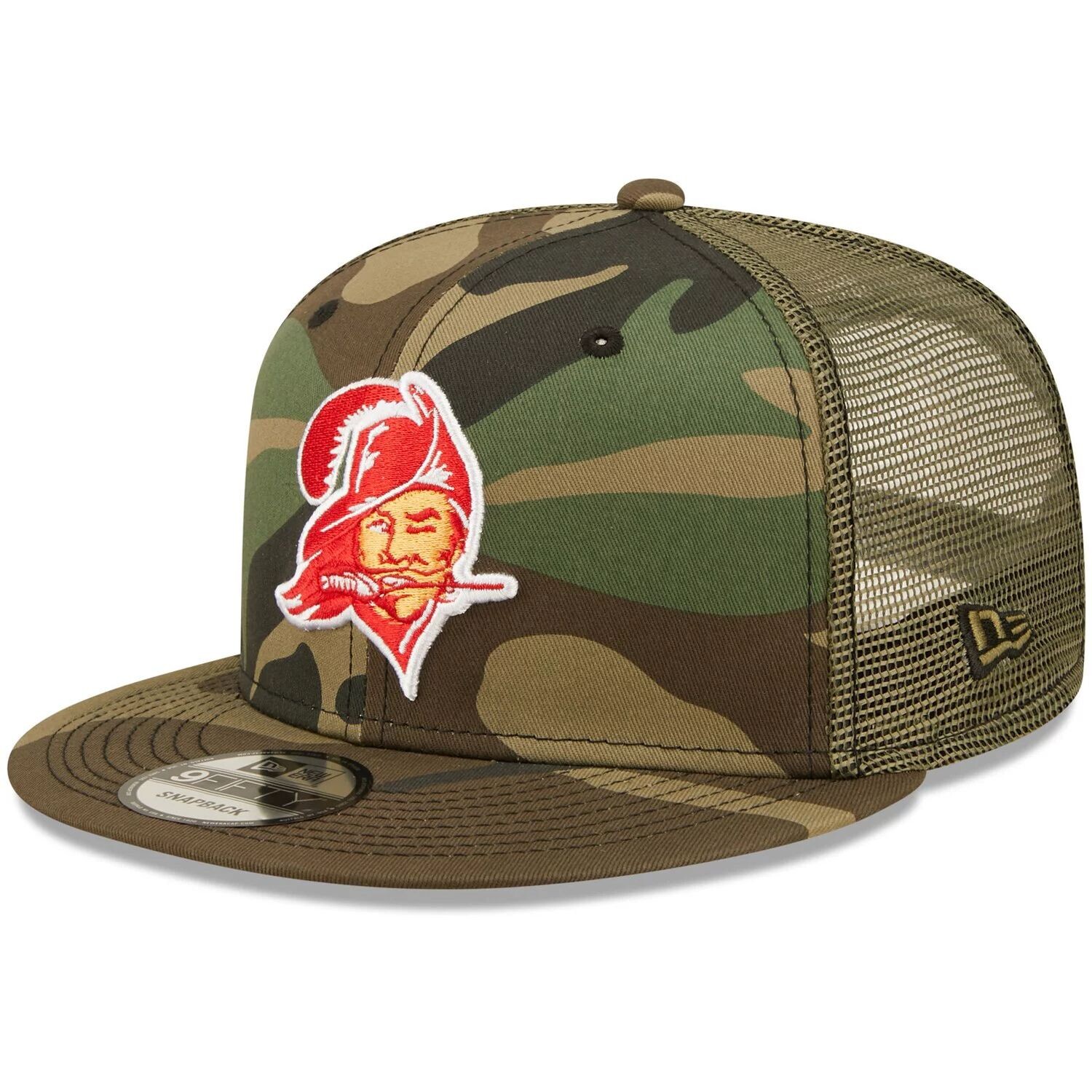 

Мужская кепка New Era камуфляжно-оливкового цвета Tampa Bay Buccaneers с историческим логотипом Trucker 9FIFTY Snapback