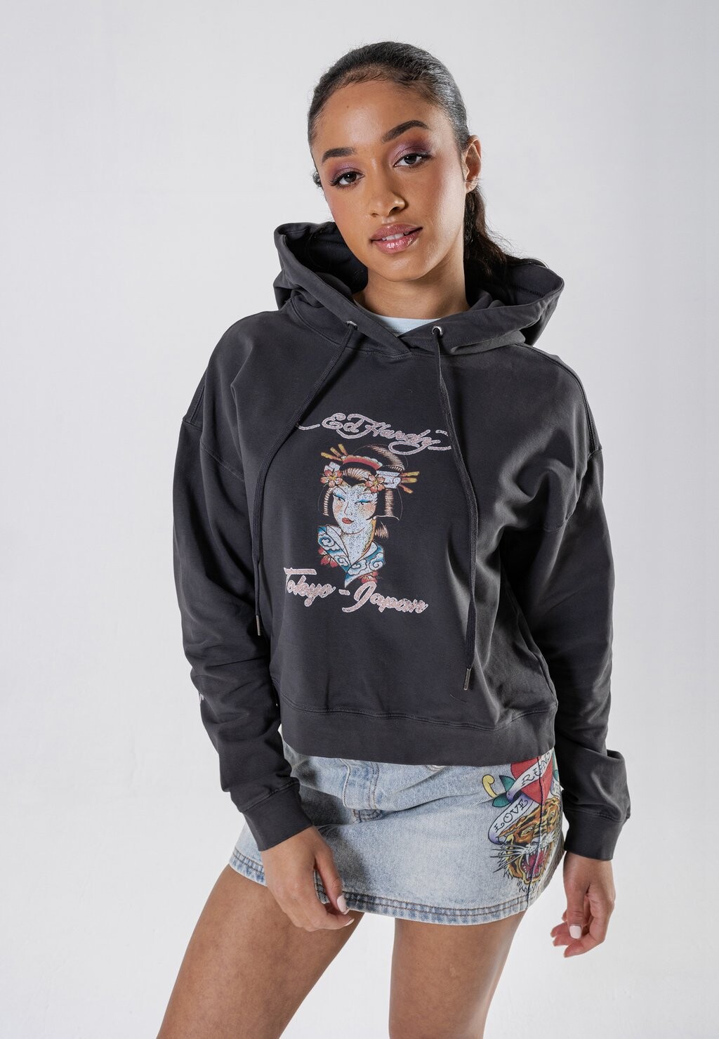 

Толстовка с капюшоном Ed Hardy, черный