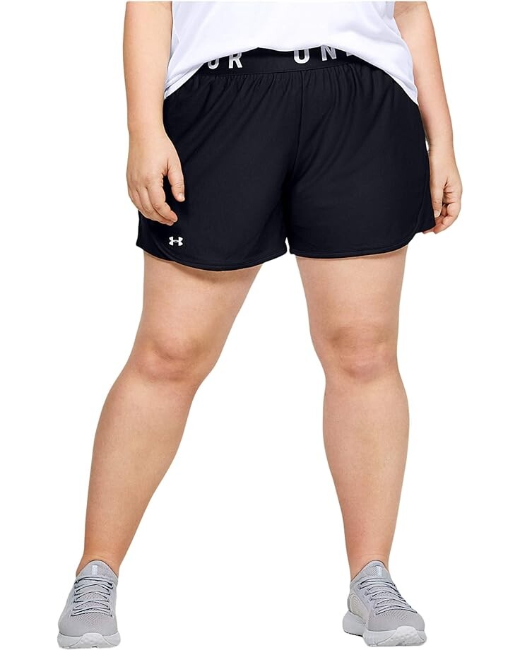 

Шорты Under Armour Plus Size Play Up Shorts 5", черный/белый