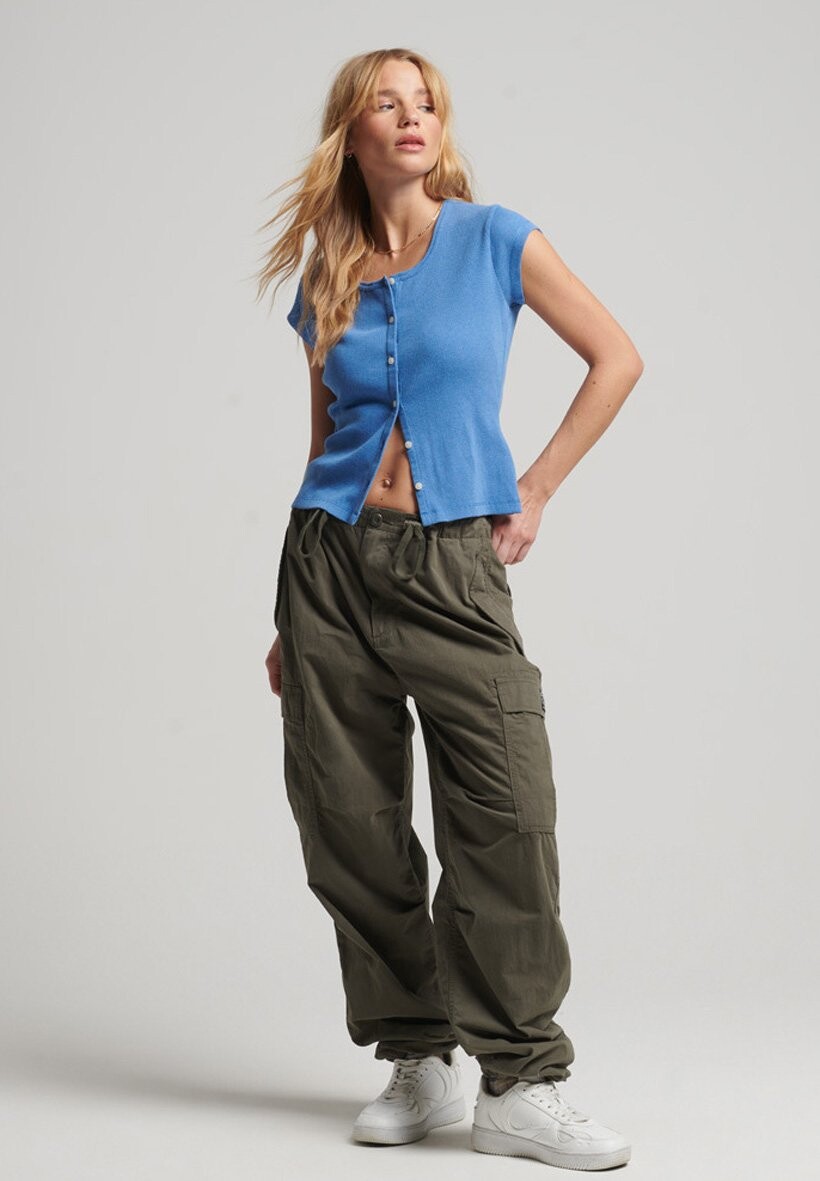 

Кардиган Superdry КОРОТКИЙ РУКАВ НА ПУГОВИЦАХ, цвет blush blue marl