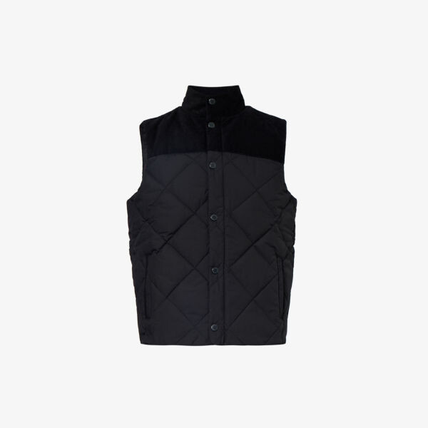 

Стеганый жилет стандартного кроя с воротником-воронкой Barbour, черный