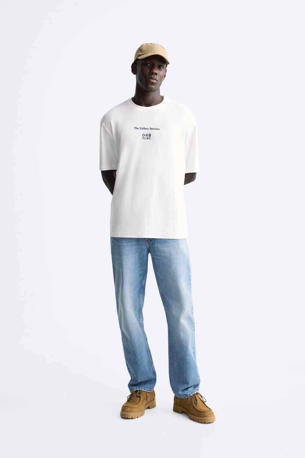 

Футболка с принтом слоганов ZARA, белый