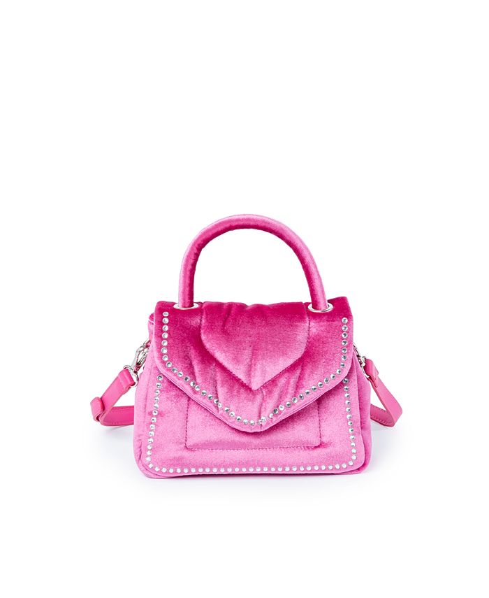 Маленькая бархатная сумка-тоут Leo с блестками Skinnydip London, розовый