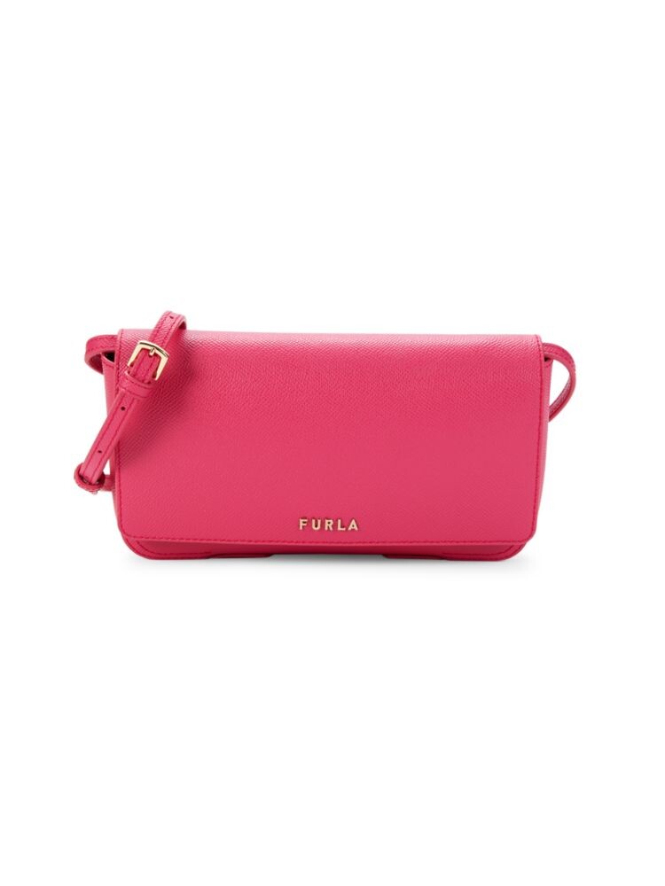 

Текстурированная кожаная сумка через плечо Furla, цвет Shocking Pink
