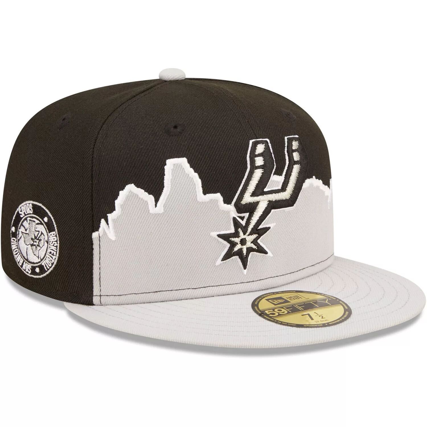 

Мужская бейсболка New Era серебристо-черная San Antonio Spurs 2022 Tip-Off 59FIFTY