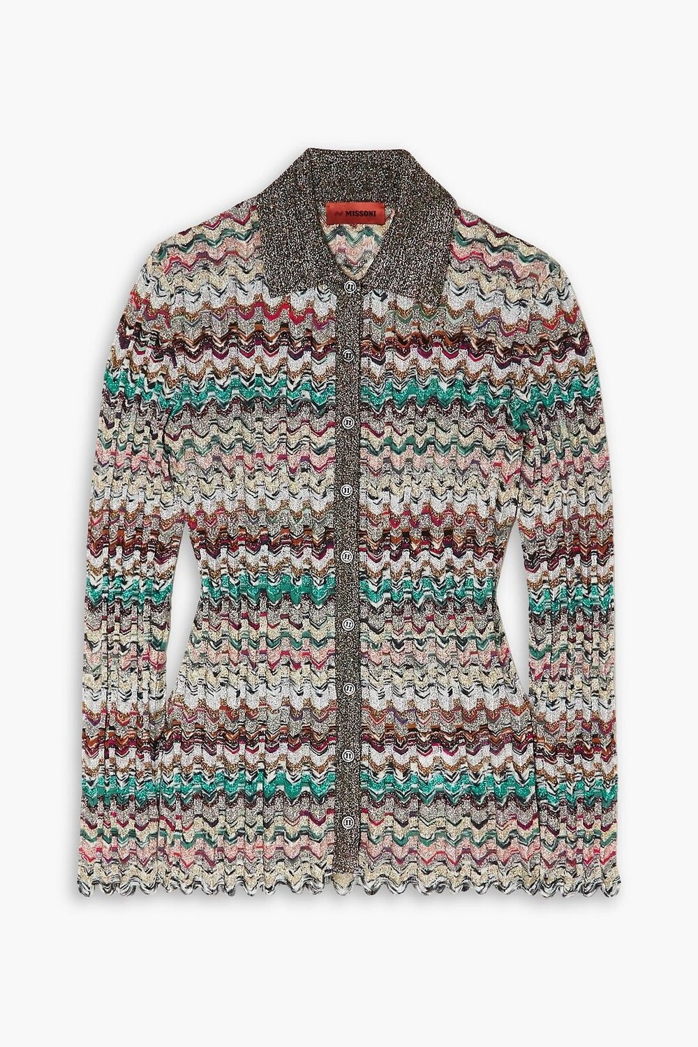 

Рубашка крючком в полоску с эффектом металлик MISSONI, серый
