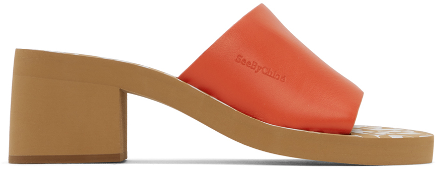 Оранжевые босоножки на каблуке Essie See By Chloe 36816