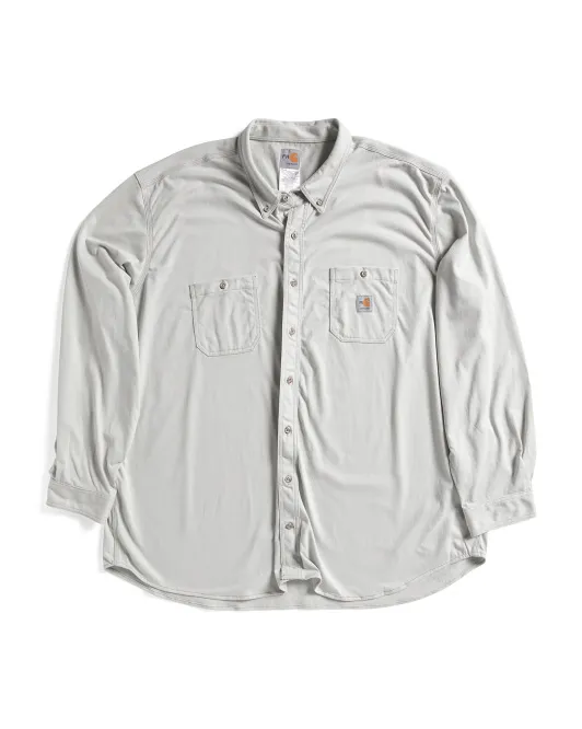 

Рубашка из хлопкового гибрида Big And Tall Force Carhartt, светло-серый