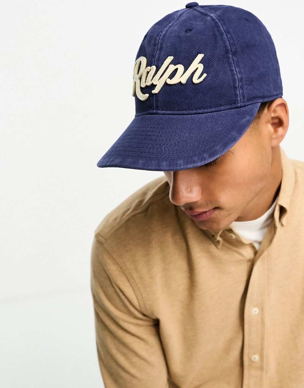 

Темно-синяя саржевая бейсболка с логотипом Polo Ralph Lauren