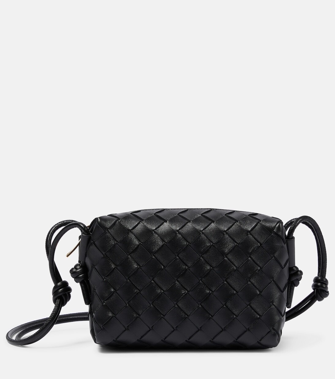 

Мини-сумка через плечо из кожи с петлей Bottega Veneta, черный