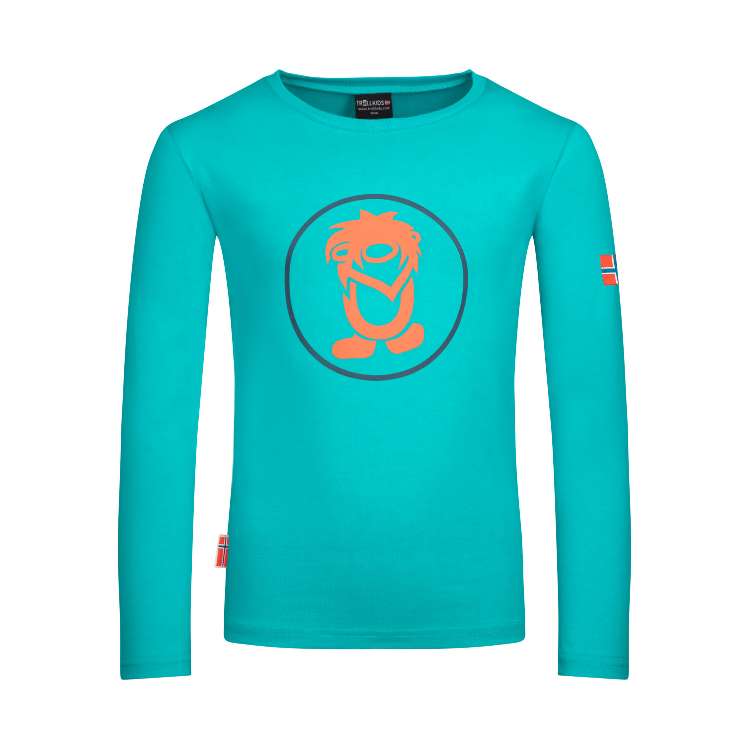 

Лонгслив Trollkids Troll, цвет Blaugrün/Hellorange