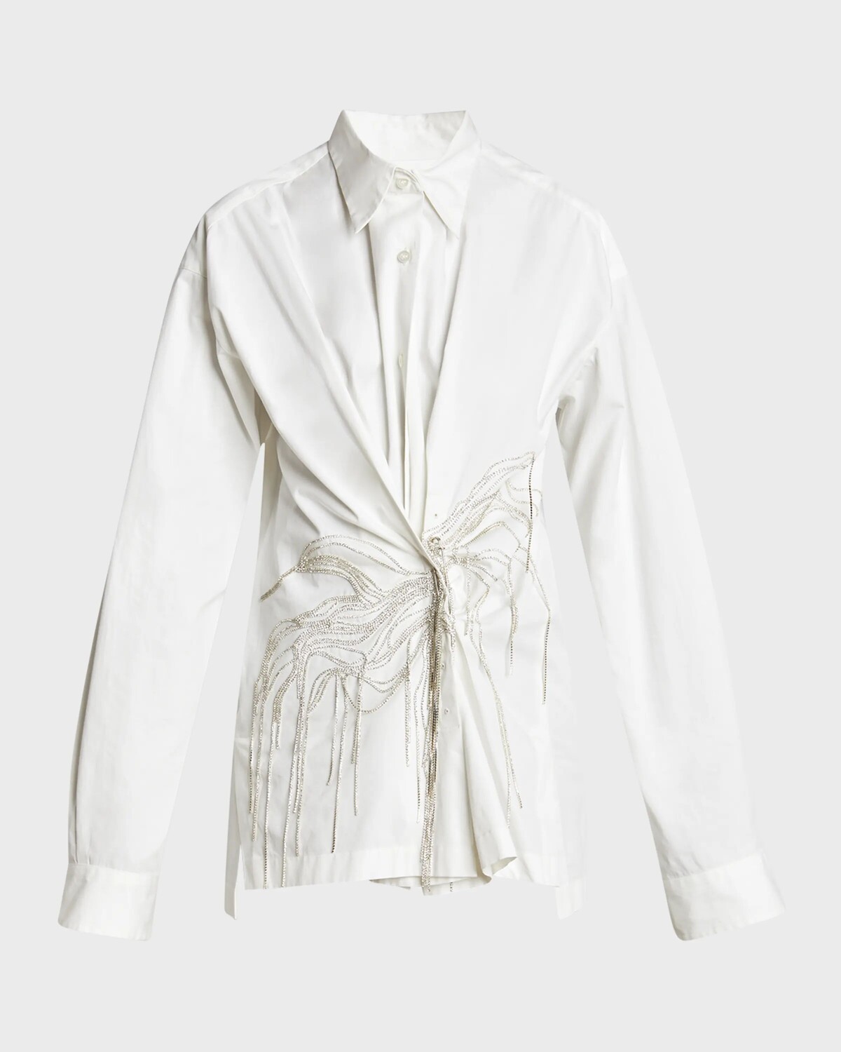

Рубашка Clicks с декорированной пуговицами спереди Dries Van Noten, кремовый